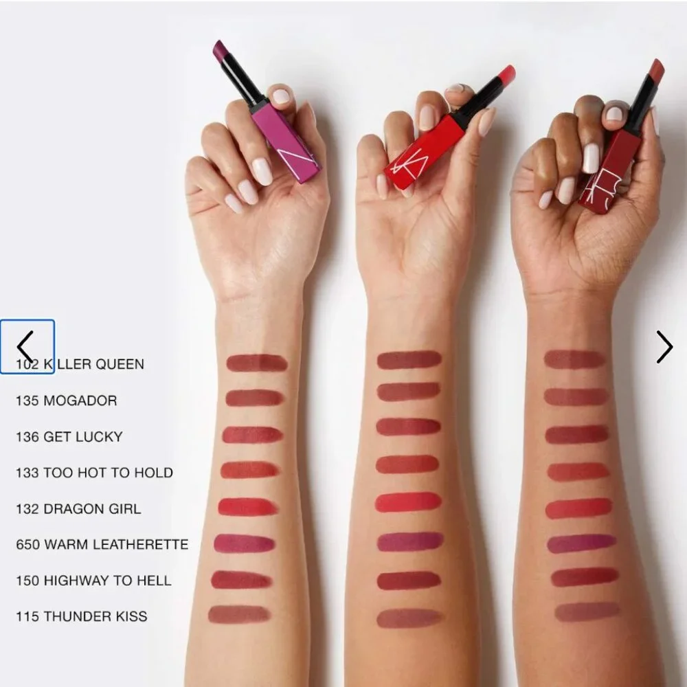 NWT NARS Powermatte Long-Lasting Lipstick Sample Card
